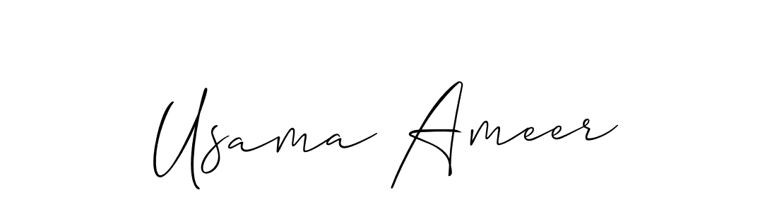 Also we have Usama Ameer name is the best signature style. Create professional handwritten signature collection using Allison_Script autograph style. Usama Ameer signature style 2 images and pictures png