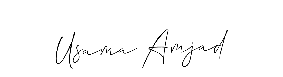 How to make Usama Amjad name signature. Use Allison_Script style for creating short signs online. This is the latest handwritten sign. Usama Amjad signature style 2 images and pictures png