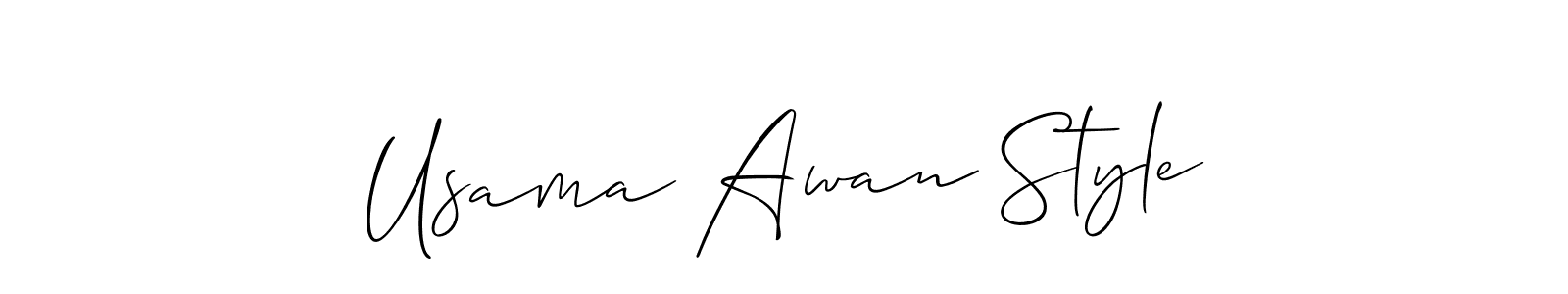 How to make Usama Awan Style name signature. Use Allison_Script style for creating short signs online. This is the latest handwritten sign. Usama Awan Style signature style 2 images and pictures png