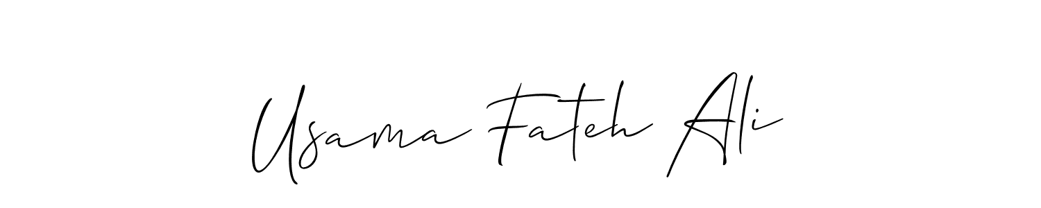 Also You can easily find your signature by using the search form. We will create Usama Fateh Ali name handwritten signature images for you free of cost using Allison_Script sign style. Usama Fateh Ali signature style 2 images and pictures png