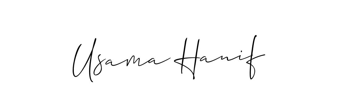 Usama Hanif stylish signature style. Best Handwritten Sign (Allison_Script) for my name. Handwritten Signature Collection Ideas for my name Usama Hanif. Usama Hanif signature style 2 images and pictures png