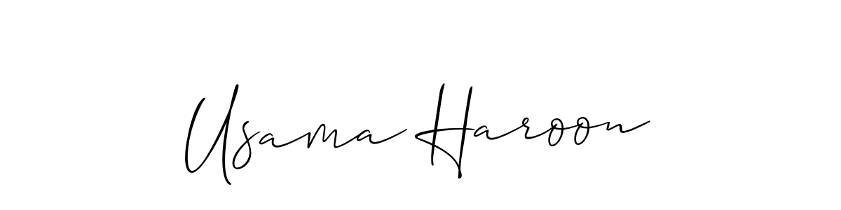 You should practise on your own different ways (Allison_Script) to write your name (Usama Haroon) in signature. don't let someone else do it for you. Usama Haroon signature style 2 images and pictures png