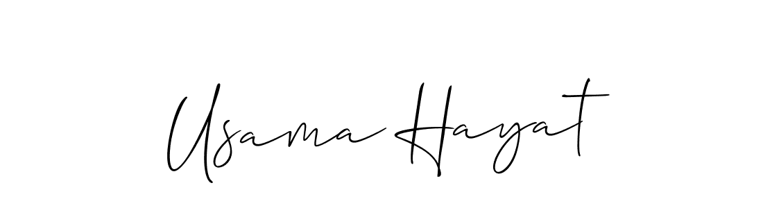 Usama Hayat stylish signature style. Best Handwritten Sign (Allison_Script) for my name. Handwritten Signature Collection Ideas for my name Usama Hayat. Usama Hayat signature style 2 images and pictures png