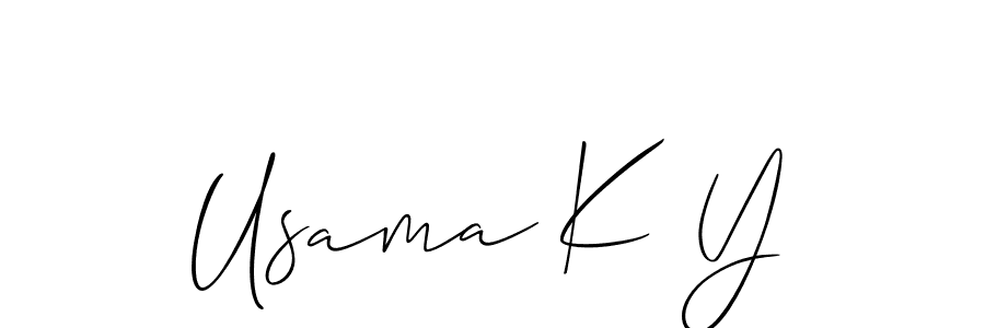 Also we have Usama K Y name is the best signature style. Create professional handwritten signature collection using Allison_Script autograph style. Usama K Y signature style 2 images and pictures png