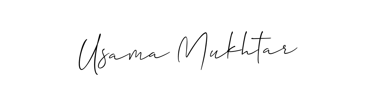 Use a signature maker to create a handwritten signature online. With this signature software, you can design (Allison_Script) your own signature for name Usama Mukhtar. Usama Mukhtar signature style 2 images and pictures png