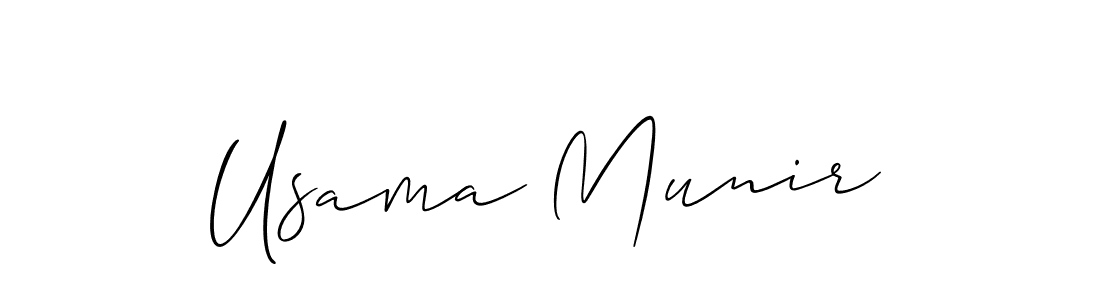 How to make Usama Munir name signature. Use Allison_Script style for creating short signs online. This is the latest handwritten sign. Usama Munir signature style 2 images and pictures png