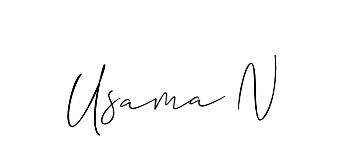 How to make Usama N name signature. Use Allison_Script style for creating short signs online. This is the latest handwritten sign. Usama N signature style 2 images and pictures png