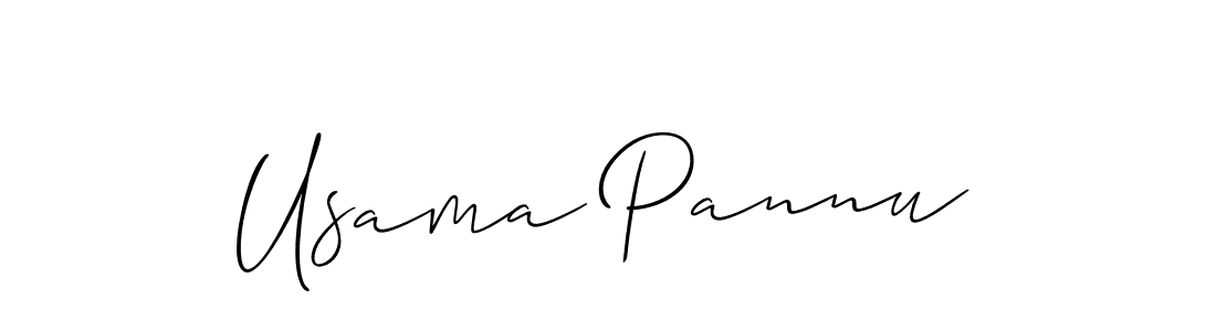 The best way (Allison_Script) to make a short signature is to pick only two or three words in your name. The name Usama Pannu include a total of six letters. For converting this name. Usama Pannu signature style 2 images and pictures png