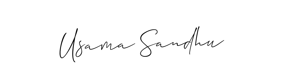 Create a beautiful signature design for name Usama Sandhu. With this signature (Allison_Script) fonts, you can make a handwritten signature for free. Usama Sandhu signature style 2 images and pictures png