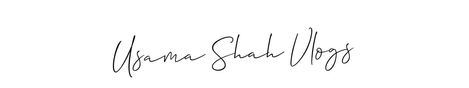 Similarly Allison_Script is the best handwritten signature design. Signature creator online .You can use it as an online autograph creator for name Usama Shah Vlogs. Usama Shah Vlogs signature style 2 images and pictures png