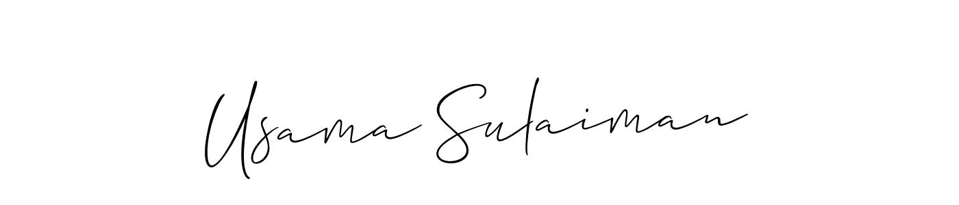 The best way (Allison_Script) to make a short signature is to pick only two or three words in your name. The name Usama Sulaiman include a total of six letters. For converting this name. Usama Sulaiman signature style 2 images and pictures png