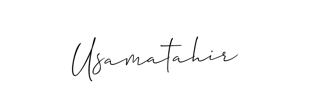 Make a beautiful signature design for name Usamatahir. With this signature (Allison_Script) style, you can create a handwritten signature for free. Usamatahir signature style 2 images and pictures png