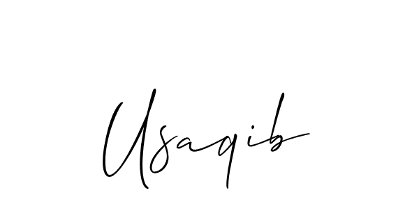 Make a beautiful signature design for name Usaqib. With this signature (Allison_Script) style, you can create a handwritten signature for free. Usaqib signature style 2 images and pictures png