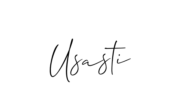 Allison_Script is a professional signature style that is perfect for those who want to add a touch of class to their signature. It is also a great choice for those who want to make their signature more unique. Get Usasti name to fancy signature for free. Usasti signature style 2 images and pictures png
