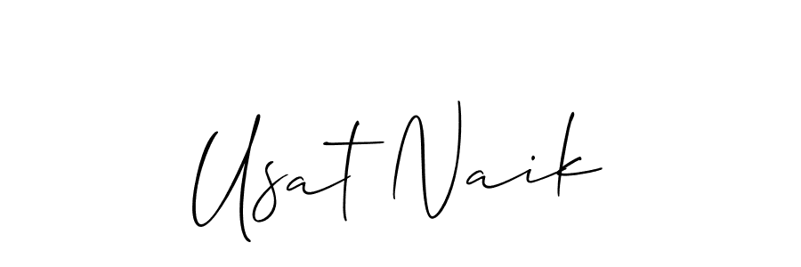 The best way (Allison_Script) to make a short signature is to pick only two or three words in your name. The name Usat Naik include a total of six letters. For converting this name. Usat Naik signature style 2 images and pictures png