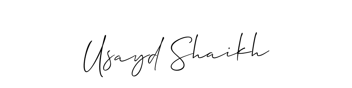 Similarly Allison_Script is the best handwritten signature design. Signature creator online .You can use it as an online autograph creator for name Usayd Shaikh. Usayd Shaikh signature style 2 images and pictures png