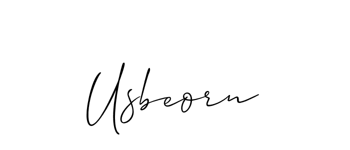 Use a signature maker to create a handwritten signature online. With this signature software, you can design (Allison_Script) your own signature for name Usbeorn. Usbeorn signature style 2 images and pictures png