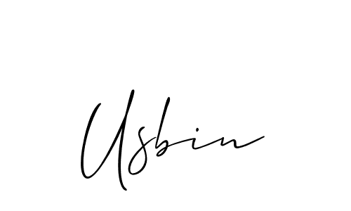 Use a signature maker to create a handwritten signature online. With this signature software, you can design (Allison_Script) your own signature for name Usbin. Usbin signature style 2 images and pictures png