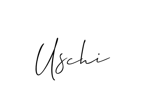 if you are searching for the best signature style for your name Uschi. so please give up your signature search. here we have designed multiple signature styles  using Allison_Script. Uschi signature style 2 images and pictures png