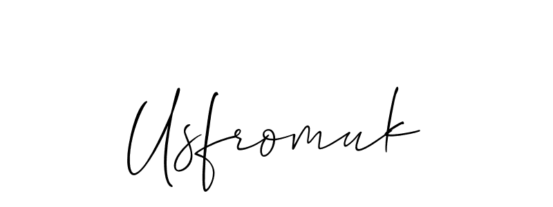 Use a signature maker to create a handwritten signature online. With this signature software, you can design (Allison_Script) your own signature for name Usfromuk. Usfromuk signature style 2 images and pictures png