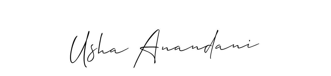 You should practise on your own different ways (Allison_Script) to write your name (Usha Anandani) in signature. don't let someone else do it for you. Usha Anandani signature style 2 images and pictures png