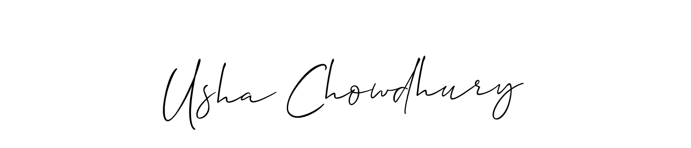 Usha Chowdhury stylish signature style. Best Handwritten Sign (Allison_Script) for my name. Handwritten Signature Collection Ideas for my name Usha Chowdhury. Usha Chowdhury signature style 2 images and pictures png
