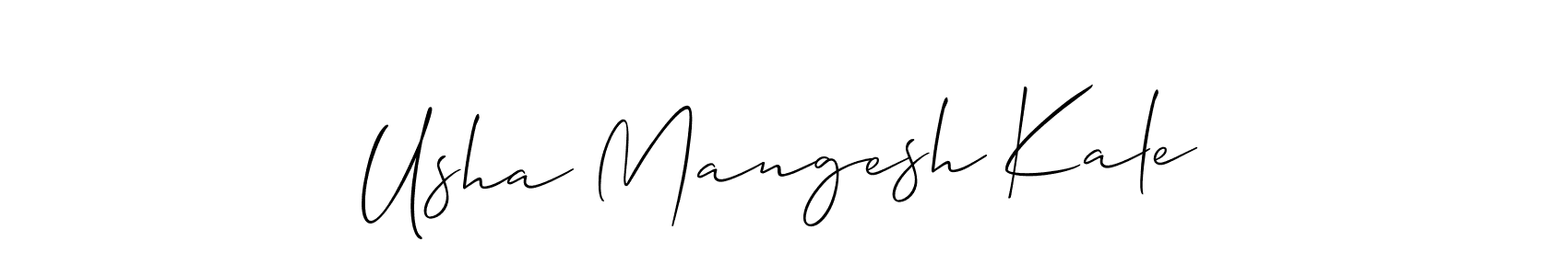 Design your own signature with our free online signature maker. With this signature software, you can create a handwritten (Allison_Script) signature for name Usha Mangesh Kale. Usha Mangesh Kale signature style 2 images and pictures png