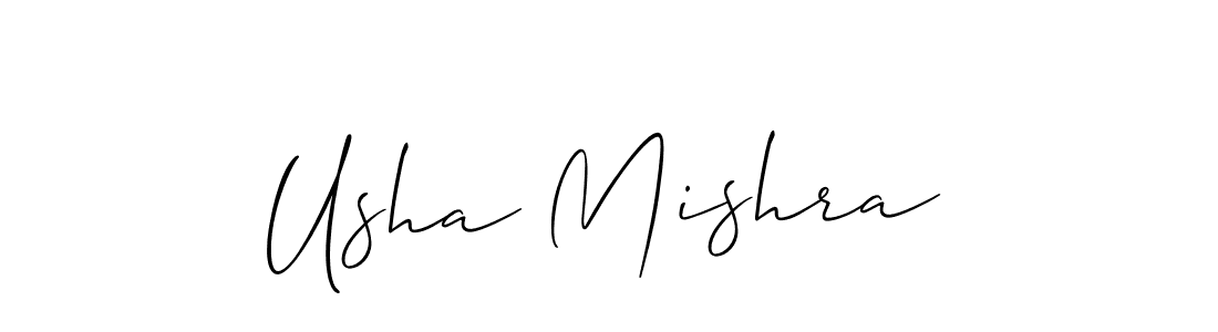 Similarly Allison_Script is the best handwritten signature design. Signature creator online .You can use it as an online autograph creator for name Usha Mishra. Usha Mishra signature style 2 images and pictures png