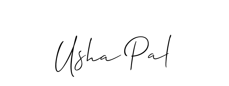 The best way (Allison_Script) to make a short signature is to pick only two or three words in your name. The name Usha Pal include a total of six letters. For converting this name. Usha Pal signature style 2 images and pictures png