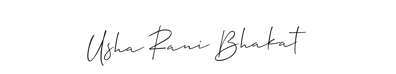 How to make Usha Rani Bhakat signature? Allison_Script is a professional autograph style. Create handwritten signature for Usha Rani Bhakat name. Usha Rani Bhakat signature style 2 images and pictures png