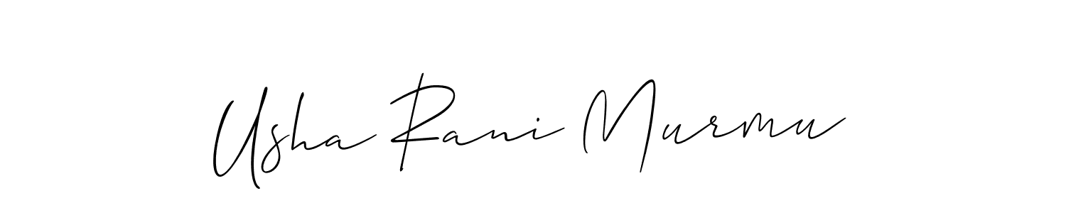 Similarly Allison_Script is the best handwritten signature design. Signature creator online .You can use it as an online autograph creator for name Usha Rani Murmu. Usha Rani Murmu signature style 2 images and pictures png