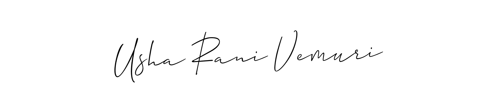 Also we have Usha Rani Vemuri name is the best signature style. Create professional handwritten signature collection using Allison_Script autograph style. Usha Rani Vemuri signature style 2 images and pictures png