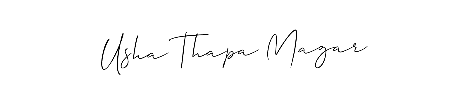Usha Thapa Magar stylish signature style. Best Handwritten Sign (Allison_Script) for my name. Handwritten Signature Collection Ideas for my name Usha Thapa Magar. Usha Thapa Magar signature style 2 images and pictures png