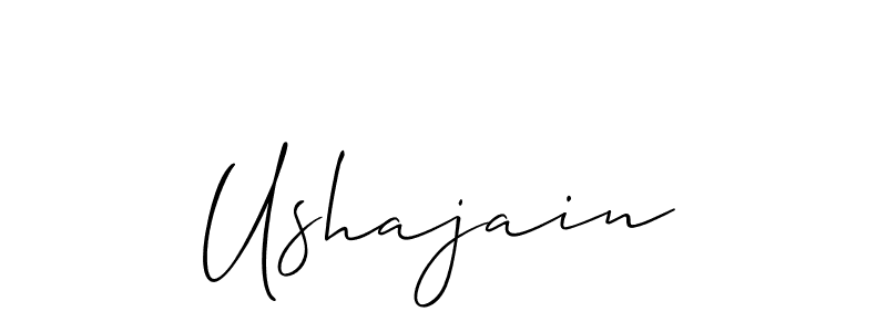 How to make Ushajain name signature. Use Allison_Script style for creating short signs online. This is the latest handwritten sign. Ushajain signature style 2 images and pictures png