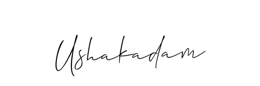 Also we have Ushakadam name is the best signature style. Create professional handwritten signature collection using Allison_Script autograph style. Ushakadam signature style 2 images and pictures png