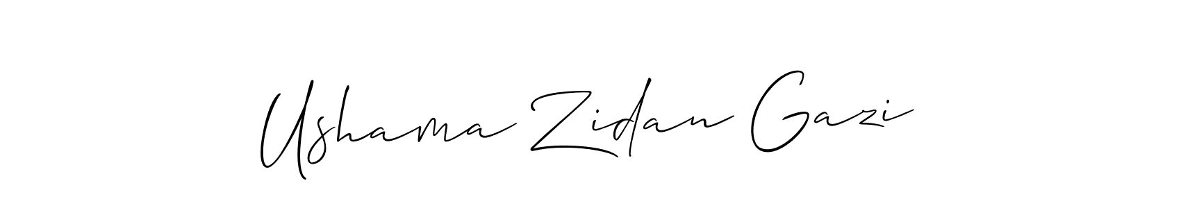 Similarly Allison_Script is the best handwritten signature design. Signature creator online .You can use it as an online autograph creator for name Ushama Zidan Gazi. Ushama Zidan Gazi signature style 2 images and pictures png