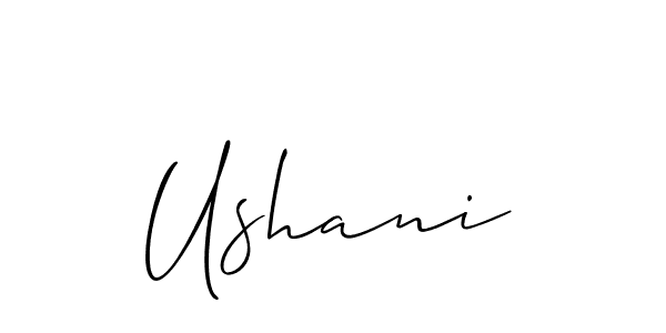 Ushani stylish signature style. Best Handwritten Sign (Allison_Script) for my name. Handwritten Signature Collection Ideas for my name Ushani. Ushani signature style 2 images and pictures png