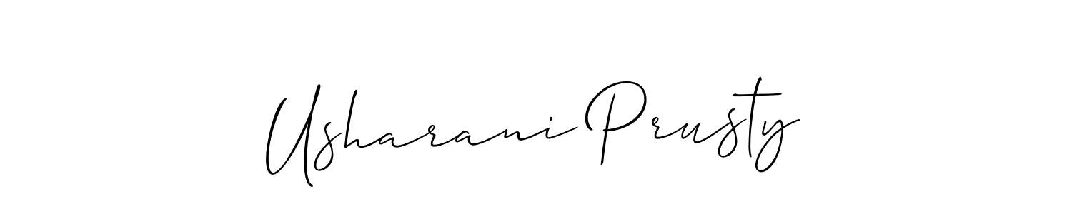 How to make Usharani Prusty signature? Allison_Script is a professional autograph style. Create handwritten signature for Usharani Prusty name. Usharani Prusty signature style 2 images and pictures png