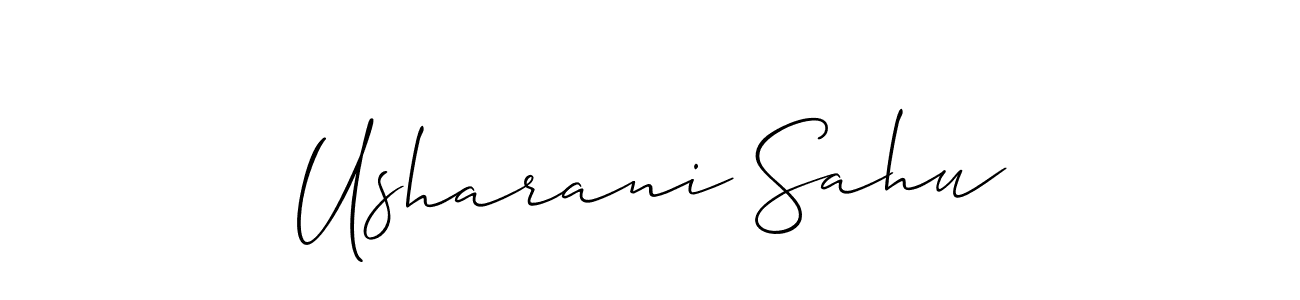 Make a beautiful signature design for name Usharani Sahu. With this signature (Allison_Script) style, you can create a handwritten signature for free. Usharani Sahu signature style 2 images and pictures png