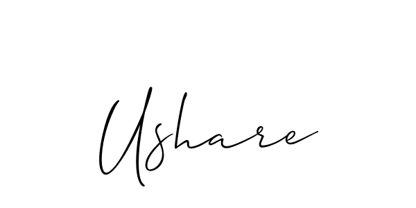 Use a signature maker to create a handwritten signature online. With this signature software, you can design (Allison_Script) your own signature for name Ushare. Ushare signature style 2 images and pictures png