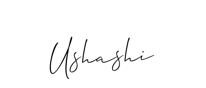 Design your own signature with our free online signature maker. With this signature software, you can create a handwritten (Allison_Script) signature for name Ushashi. Ushashi signature style 2 images and pictures png