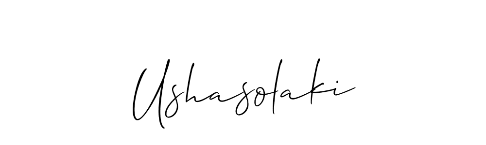 Ushasolaki stylish signature style. Best Handwritten Sign (Allison_Script) for my name. Handwritten Signature Collection Ideas for my name Ushasolaki. Ushasolaki signature style 2 images and pictures png