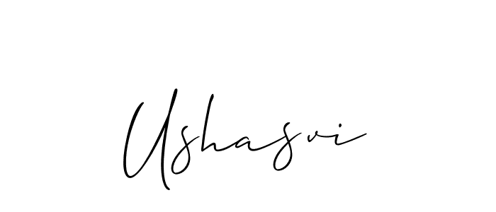 Use a signature maker to create a handwritten signature online. With this signature software, you can design (Allison_Script) your own signature for name Ushasvi. Ushasvi signature style 2 images and pictures png