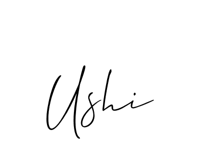 Create a beautiful signature design for name Ushi. With this signature (Allison_Script) fonts, you can make a handwritten signature for free. Ushi signature style 2 images and pictures png