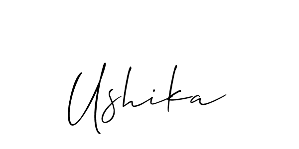 Similarly Allison_Script is the best handwritten signature design. Signature creator online .You can use it as an online autograph creator for name Ushika. Ushika signature style 2 images and pictures png