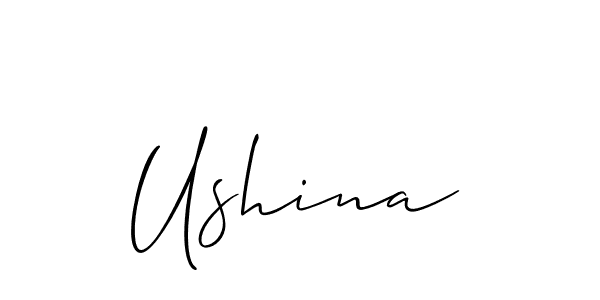 Use a signature maker to create a handwritten signature online. With this signature software, you can design (Allison_Script) your own signature for name Ushina. Ushina signature style 2 images and pictures png