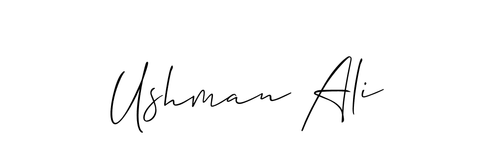 Use a signature maker to create a handwritten signature online. With this signature software, you can design (Allison_Script) your own signature for name Ushman Ali. Ushman Ali signature style 2 images and pictures png