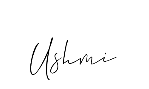 How to make Ushmi signature? Allison_Script is a professional autograph style. Create handwritten signature for Ushmi name. Ushmi signature style 2 images and pictures png