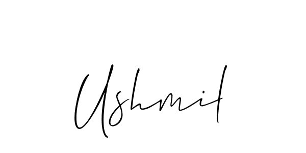 Allison_Script is a professional signature style that is perfect for those who want to add a touch of class to their signature. It is also a great choice for those who want to make their signature more unique. Get Ushmil name to fancy signature for free. Ushmil signature style 2 images and pictures png