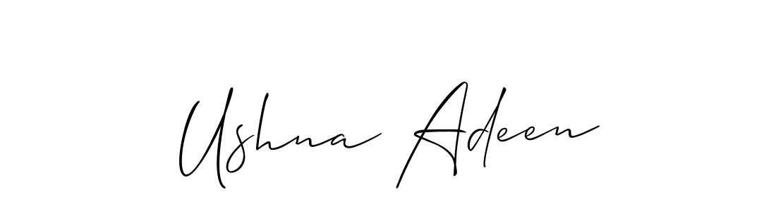 This is the best signature style for the Ushna Adeen name. Also you like these signature font (Allison_Script). Mix name signature. Ushna Adeen signature style 2 images and pictures png